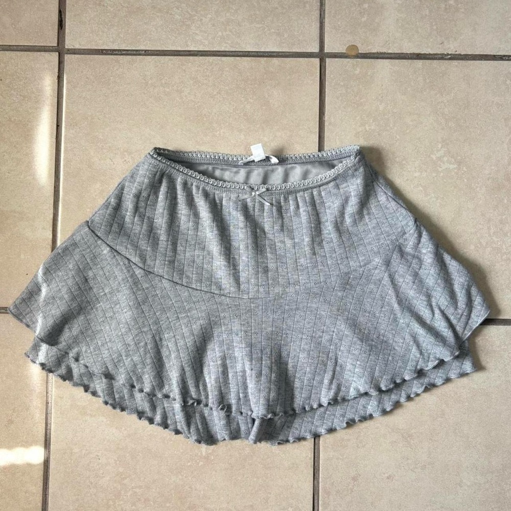 Gray Pleated Skirt